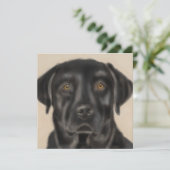 Schwarze Labrador-Kunstkarte (Stehend Vorderseite)