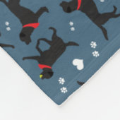Schwarze Labrador Labrador Retriever Blue Pattern Fleecedecke (Ecke)