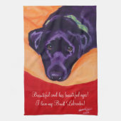 Schwarze Labrador-Malerei Geschirrtuch (Vertikal)