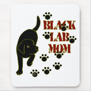Schwarze Labrador-Mama Mousepad