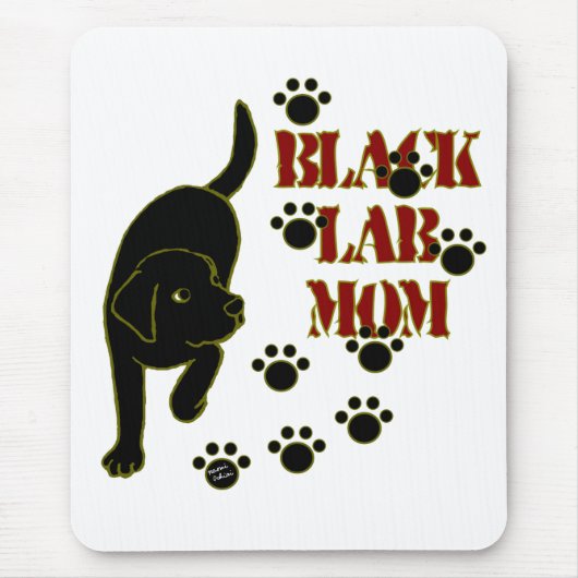 Schwarze Labrador-Mama Mousepad (Vorne)