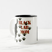 Schwarze Labrador-Mama Zweifarbige Tasse (Vorderseite Links)