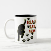 Schwarze Labrador-Mama Zweifarbige Tasse (Links)