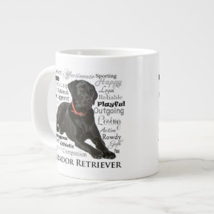 Schwarze Labrador-Merkmal-Tasse Jumbo-Tasse