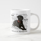 Schwarze Labrador-Merkmal-Tasse Jumbo-Tasse (Rechts)
