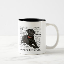 Schwarze Labrador-Merkmal-Tasse Zweifarbige Tasse