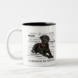 Schwarze Labrador-Merkmal-Tasse Zweifarbige Tasse