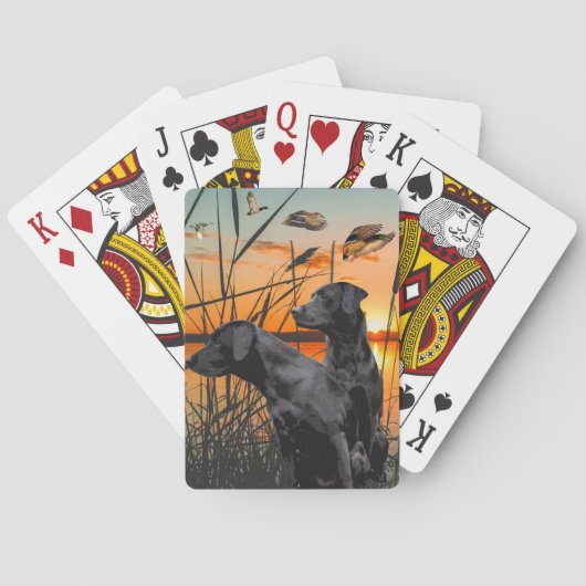 Schwarze Labrador Playing Cards, Labrador Retrieve Spielkarten (Rückseite)
