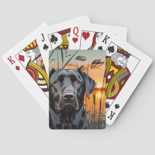 Schwarze Labrador Playing Cards, Labrador Retrieve Spielkarten (Rückseite)