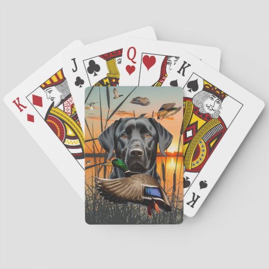 Schwarze Labrador Playing Cards, Labrador Retrieve Spielkarten (Rückseite)