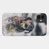 Schwarze Labrador-Plays in Wasser Case-Mate iPhone Hülle (Rückseite (Horizontal))