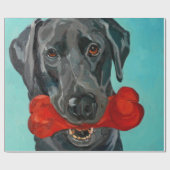 Schwarze Labrador-Porträt-Geschenk-Verpackung Geschenkpapier (Flach)