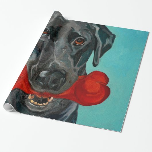 Schwarze Labrador-Porträt-Geschenk-Verpackung Geschenkpapier (Ungerollt)