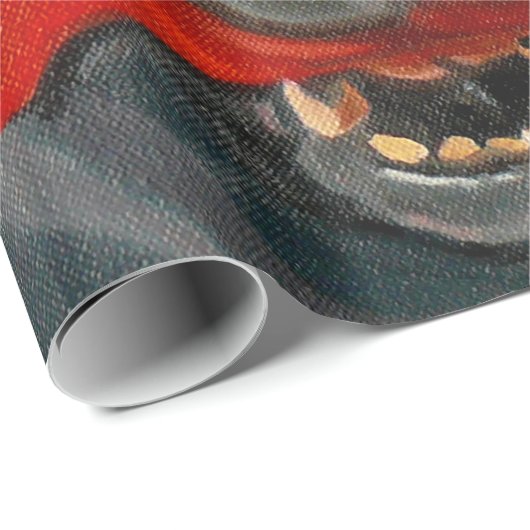 Schwarze Labrador-Porträt-Geschenk-Verpackung Geschenkpapier (Rolleneckpunkt)