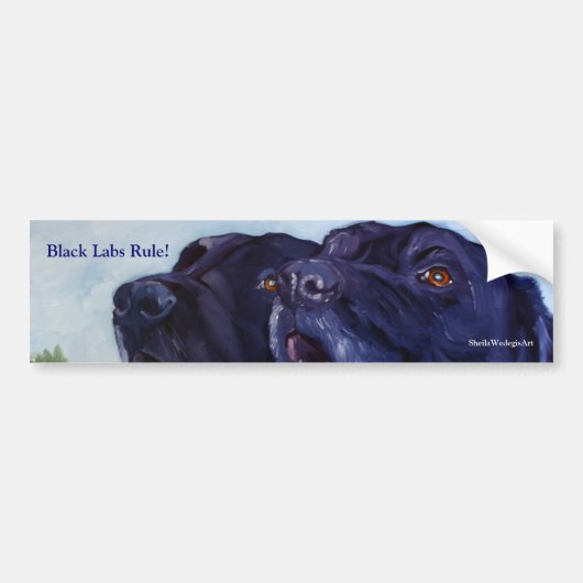 Schwarze Labrador-Regel! , SheilaWedegisArt Autoaufkleber (Vorne)