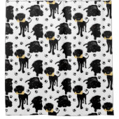 Schwarze Labrador-Reittiere Duschvorhang (Vorderseite)