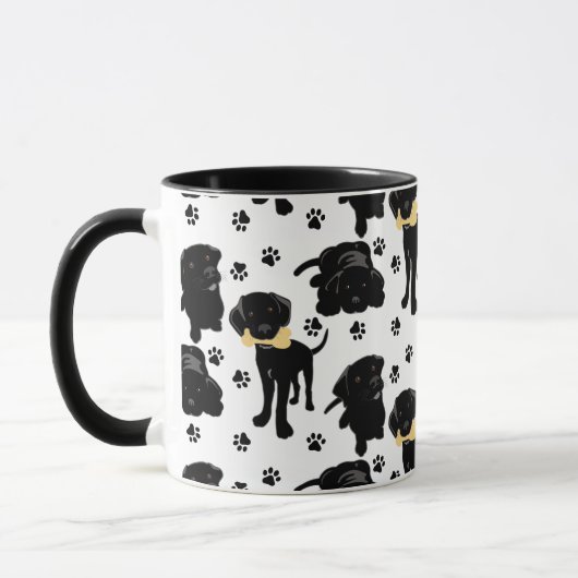 Schwarze Labrador-Reittiere Tasse (Links)
