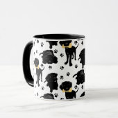 Schwarze Labrador-Reittiere Tasse (Vorderseite Links)