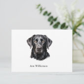 Schwarze Labrador Retriever Dankeskarten Dankeskarte (Stehend Vorderseite)
