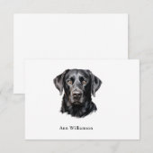 Schwarze Labrador Retriever Dankeskarten Dankeskarte (Vorne/Hinten)