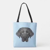 Schwarze Labrador Retriever Dog Design Tote Bag Tasche (Rückseite)
