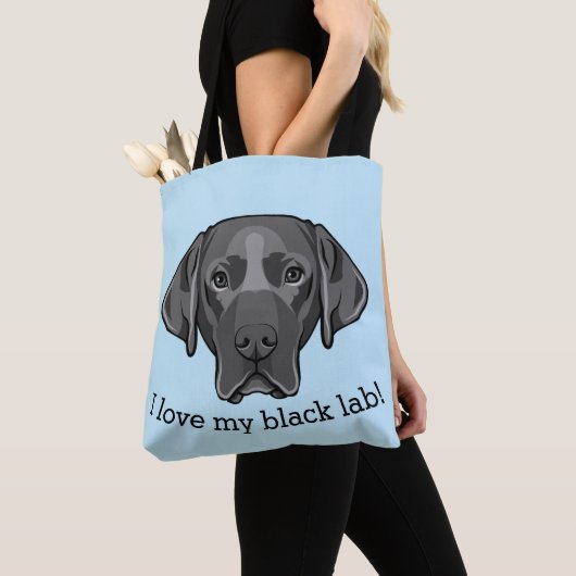Schwarze Labrador Retriever Dog Design Tote Bag Tasche (Von Nahem)