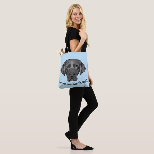 Schwarze Labrador Retriever Dog Design Tote Bag Tasche (Am Model)
