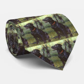 Schwarze Labrador-Retriever-Hals-Krawatte Krawatte (Gerollt)