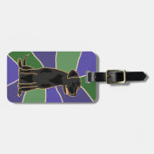 Schwarze Labrador retriever-Kunst Gepäckanhänger (Vorderseite horizontal)