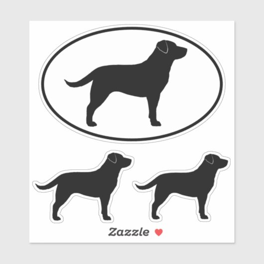 Schwarze Labrador Retriever Labrador Silhouetten S Aufkleber (Blatt)