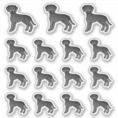 Schwarze Labrador Retriever Niedlich Cartoon Hunde Aufkleber (Vorderseite)