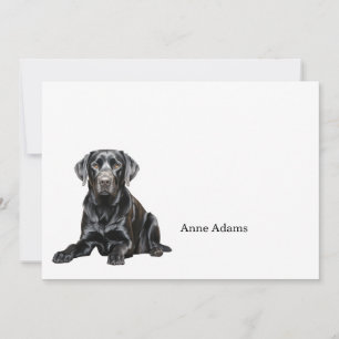 Schwarze Labrador Retriever Notizkarte Dankeskarte