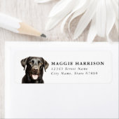 Schwarze Labrador Retriever Rücksende-Adressetiket (Insitu)