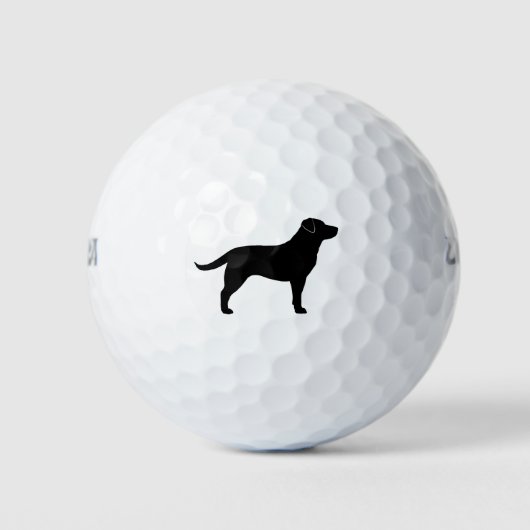 Schwarze Labrador Retriever Silhouette Golfball (Vorderseite)