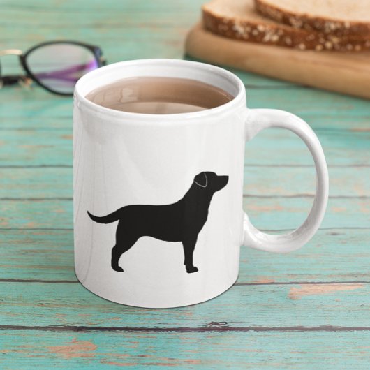 Schwarze Labrador Retriever Silhouetten Kaffeetasse