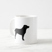 Schwarze Labrador Retriever Silhouetten Kaffeetasse (Vorderseite Links)