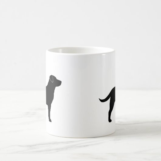 Schwarze Labrador Retriever Silhouetten Kaffeetasse (Mittel)