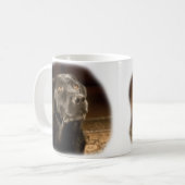 Schwarze Labrador-Retriever-Tasse Kaffeetasse (Vorderseite Links)