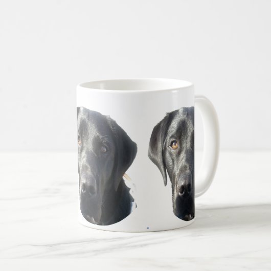 Schwarze Labrador-Retriever-Tasse Kaffeetasse (VorderseiteRechts)