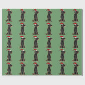 Schwarze Labrador-Retriever-tragende Geschenkpapier (Flach)