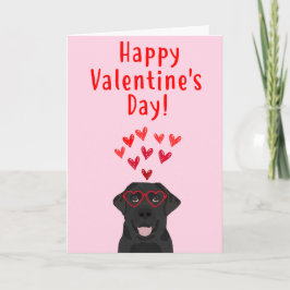 Schwarze Labrador retriever-Valentinstag-Karte Feiertagskarte