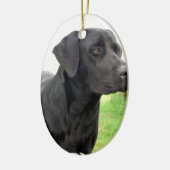 Schwarze Labrador retriever-Verzierung Keramikornament (Links)
