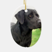 Schwarze Labrador retriever-Verzierung Keramikornament (Hinten)