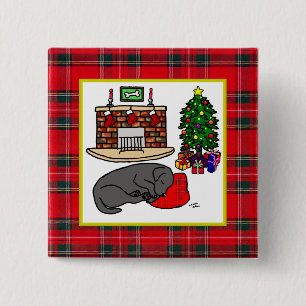 Schwarze Labrador-Retriever-WeihnachtsButtone Button