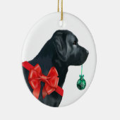 Schwarze Labrador retriever-Weihnachtsverzierung Keramik Ornament (Rechts)