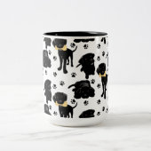 Schwarze Labrador Retriever Welpen Zweifarbige Tasse (Mittel)