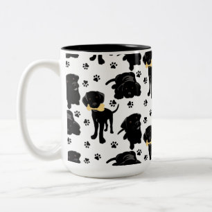 Schwarze Labrador Retriever Welpen Zweifarbige Tasse
