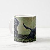 Schwarze Labrador-Retrievercollage Tasse (Vorderseite Links)