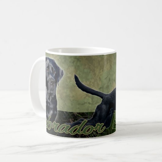 Schwarze Labrador-Retrievercollage Tasse (Vorderseite Links)