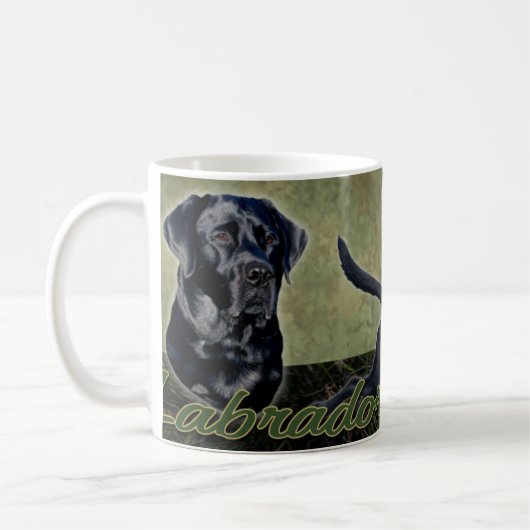 Schwarze Labrador-Retrievercollage Tasse (Links)